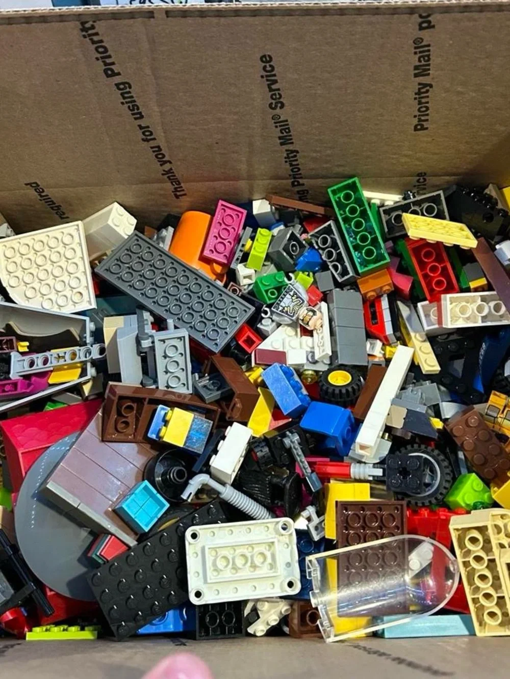 Large Lego Box Assorted Parts + Pieces Some Minifig Parts Pre Owned Read